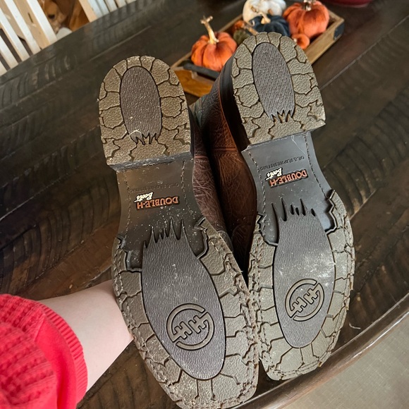 Double H Brown and Green Men's Western Boots - Picture 3 of 3